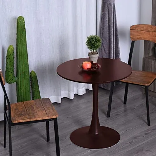 DDS Dream Decor Shoppee Portable Round Shape Bed Side Coffee Tea & Breakfast Table (Brown)