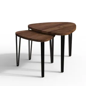DecorNation Lawanya Set of 2 nesting table (Brown)