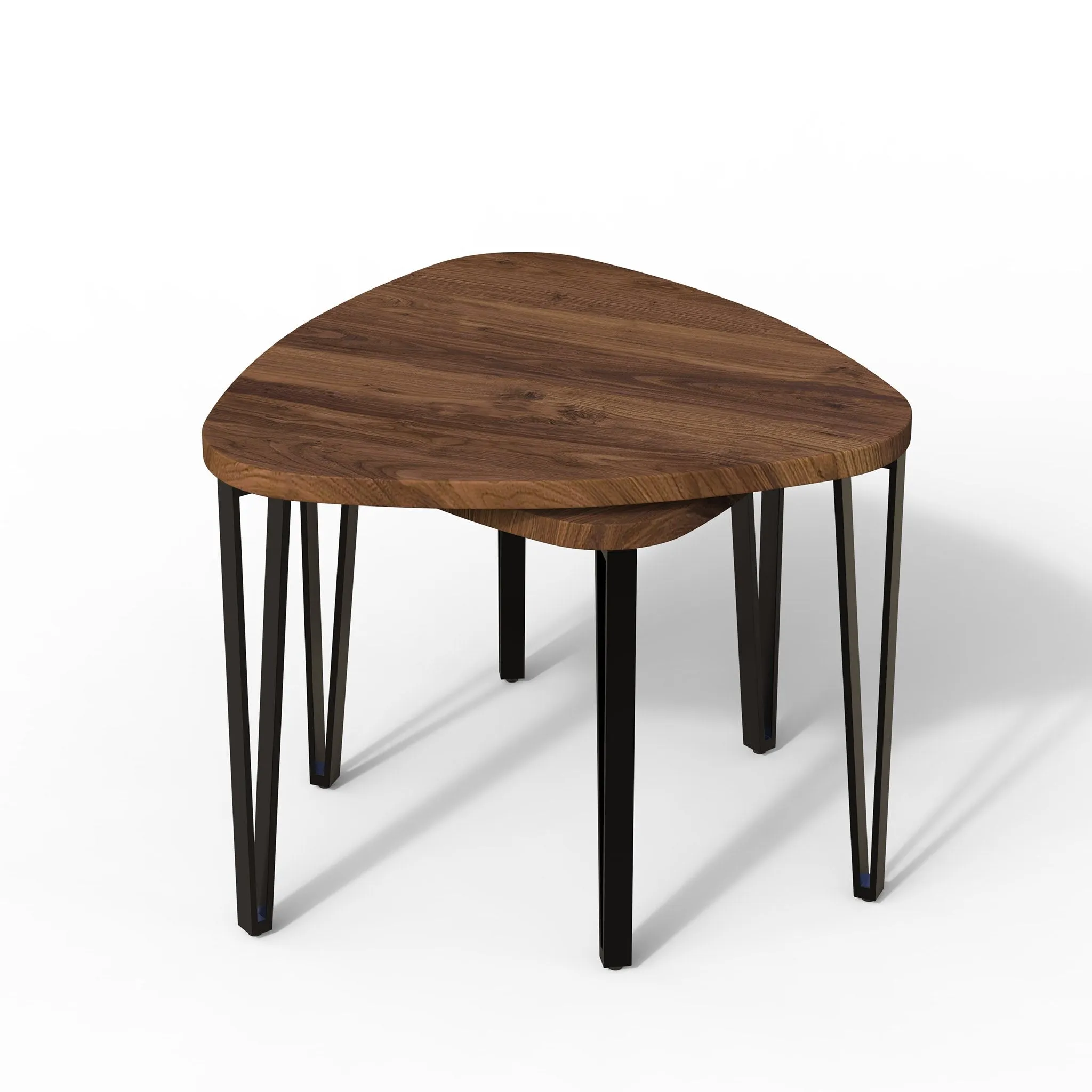 DecorNation Lawanya Set of 2 nesting table (Brown)