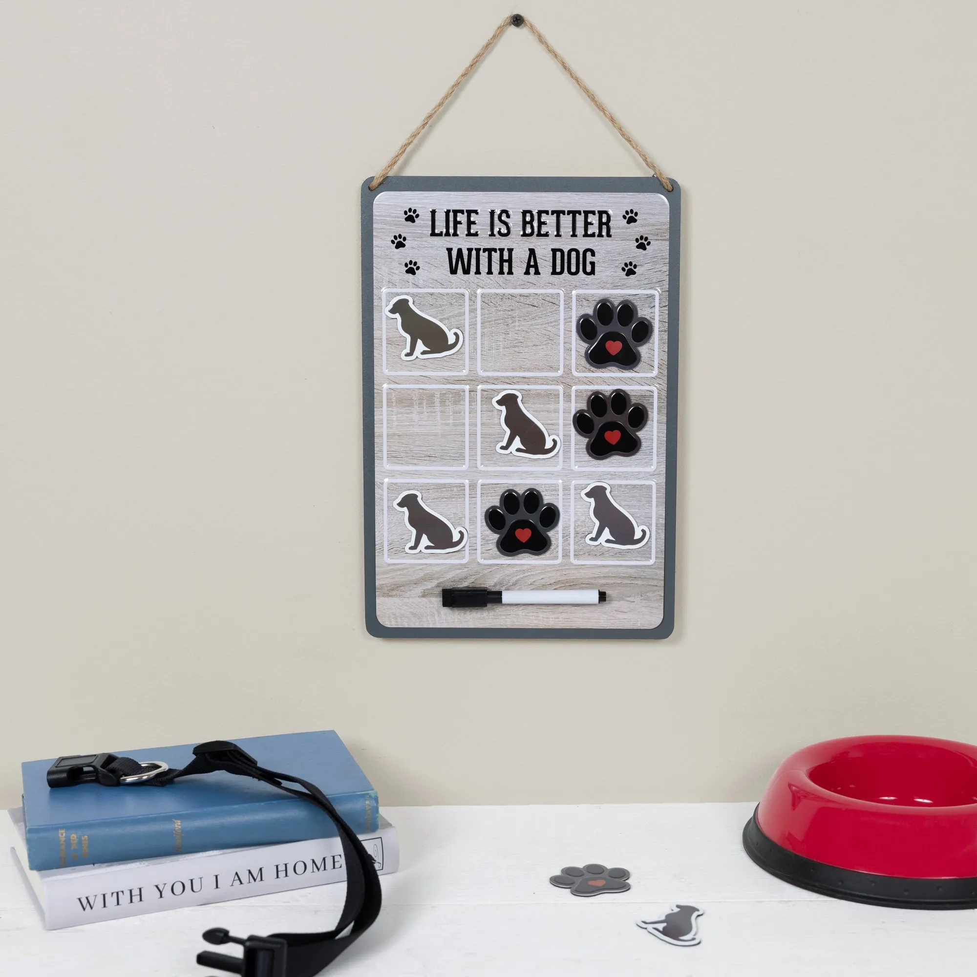 Dog 8.5" x 12.5" Magnetic Tic Tac Toe Board