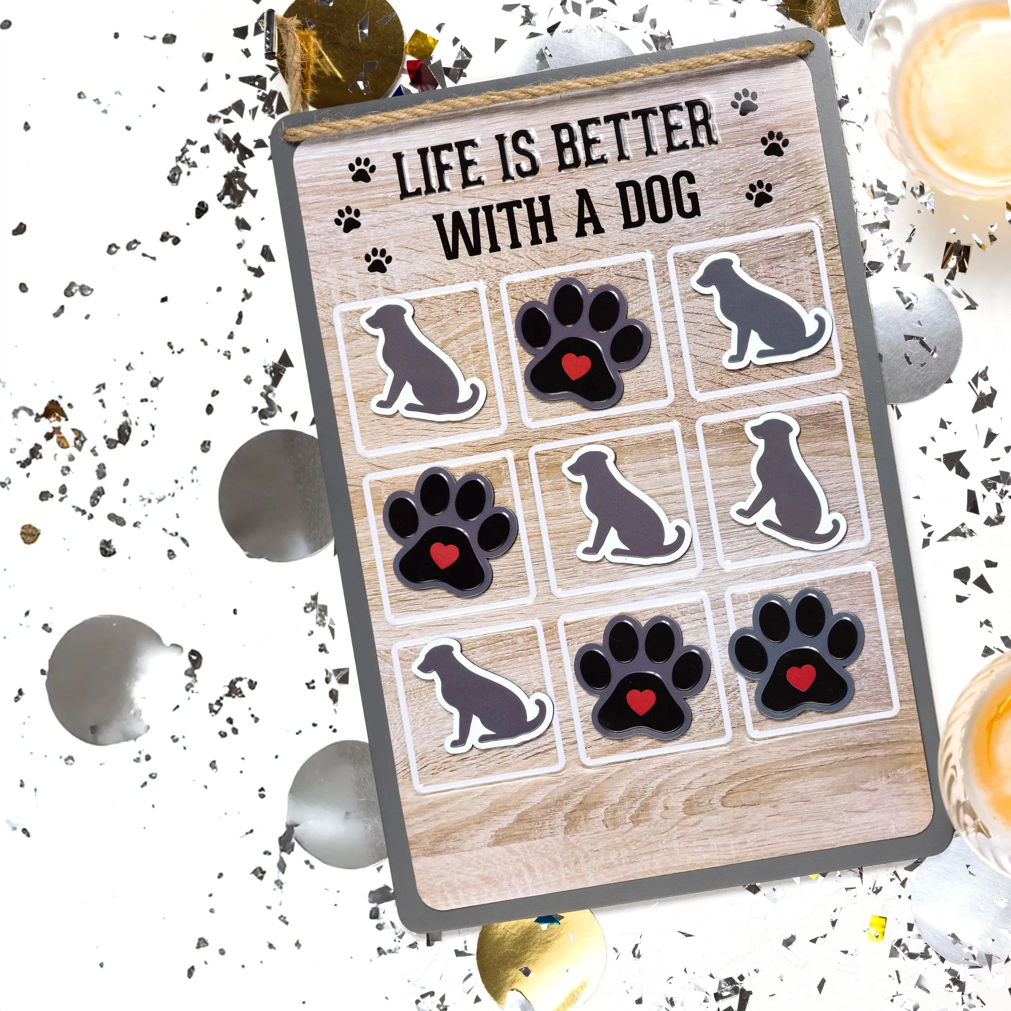 Dog 8.5" x 12.5" Magnetic Tic Tac Toe Board