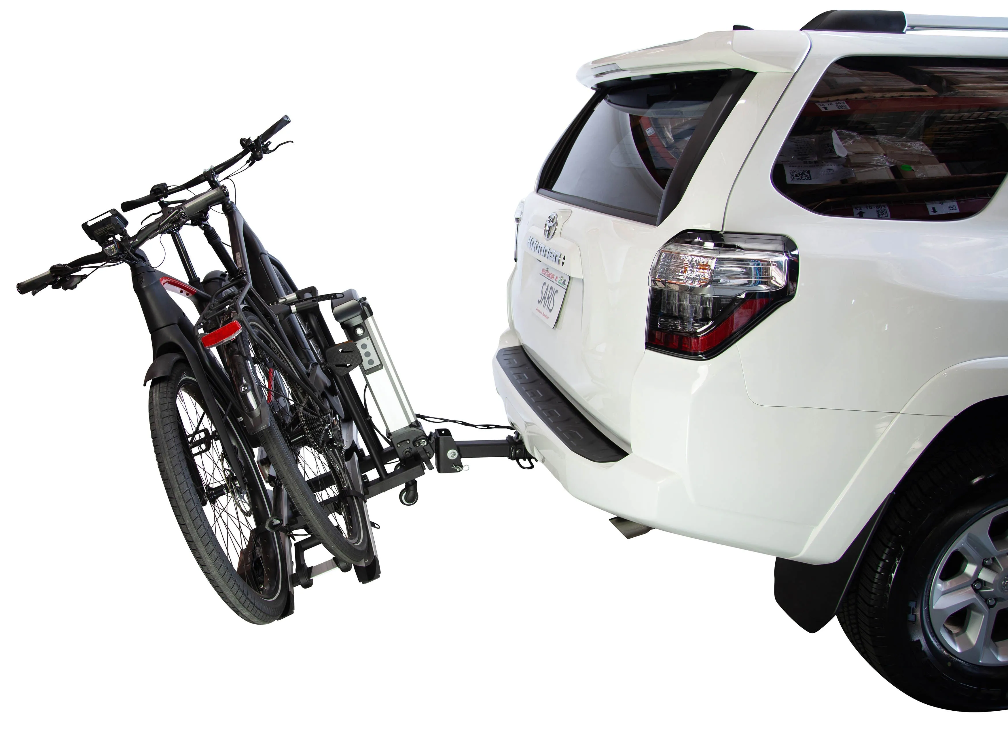 Door County 2 Bike Motorized Hitch Rack, Electric Lift & Rear Lights - Refurbished