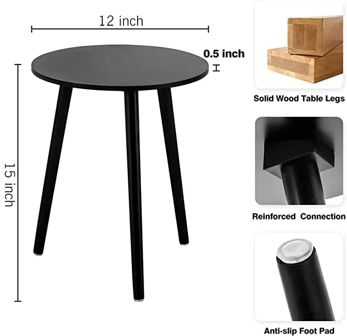 Dream Arts Dime Arts Shoppee Foldable Round Shaped Bed Side Table/Coffee Table (Finish-White), Engineered Wood