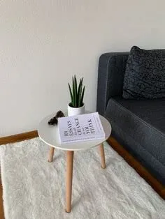Dream Arts Dime Arts Shoppee Foldable Round Shaped Bed Side Table/Coffee Table (Finish-White), Engineered Wood