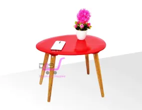 Dream Arts Shoppee Foldable Oval Shaped Bed Side Table/Coffee Table (Finish-Red)