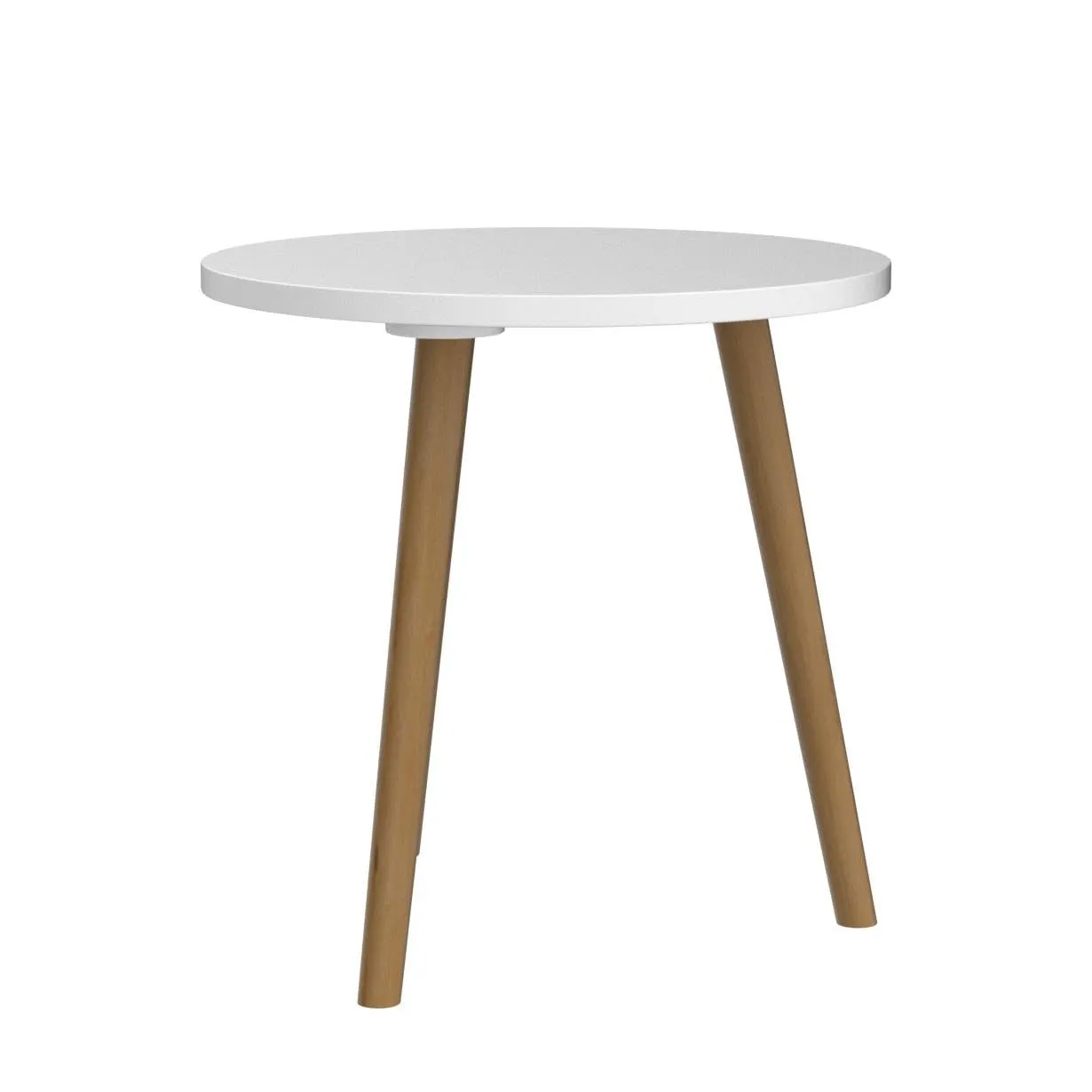 Dream Arts Shoppee Foldable Round Shaped Bed Side Table for Coffee Tea & Living Room Beauty Full Table (Wood ,Medium, Natural White)