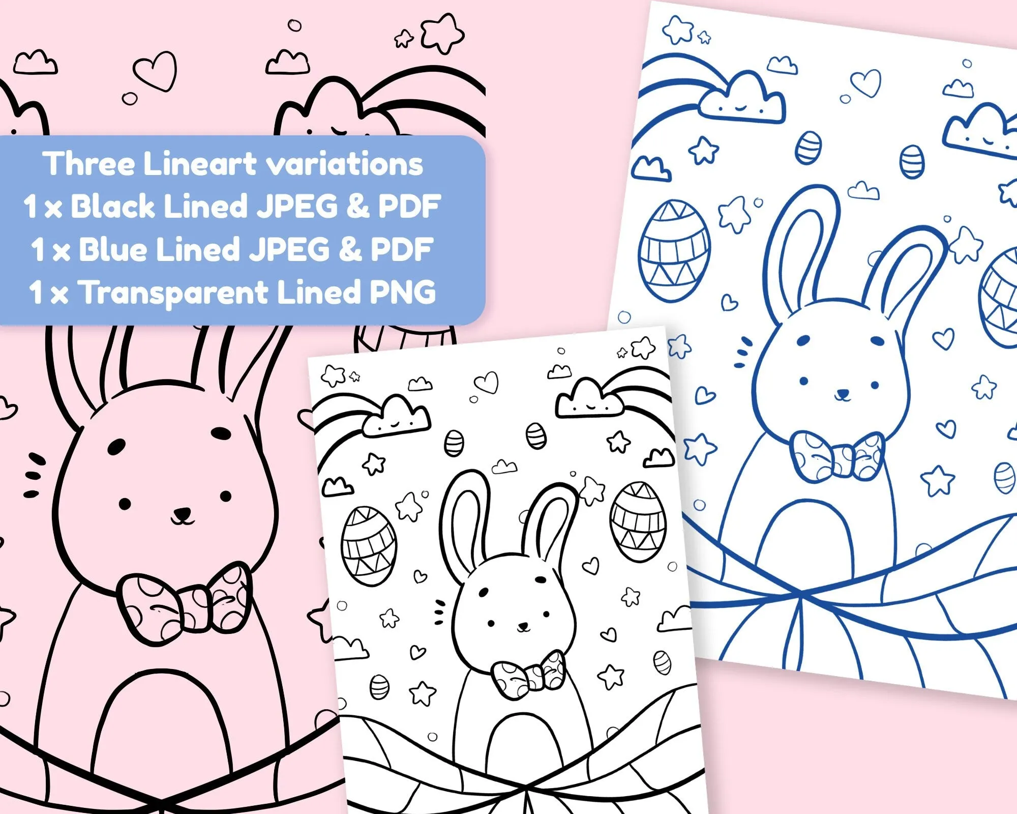 Easter Bunny Colouring Page Digital Download | Cute Printable Easter Colouring Sheet for At-Home Fun - Katnipp Colouring Book