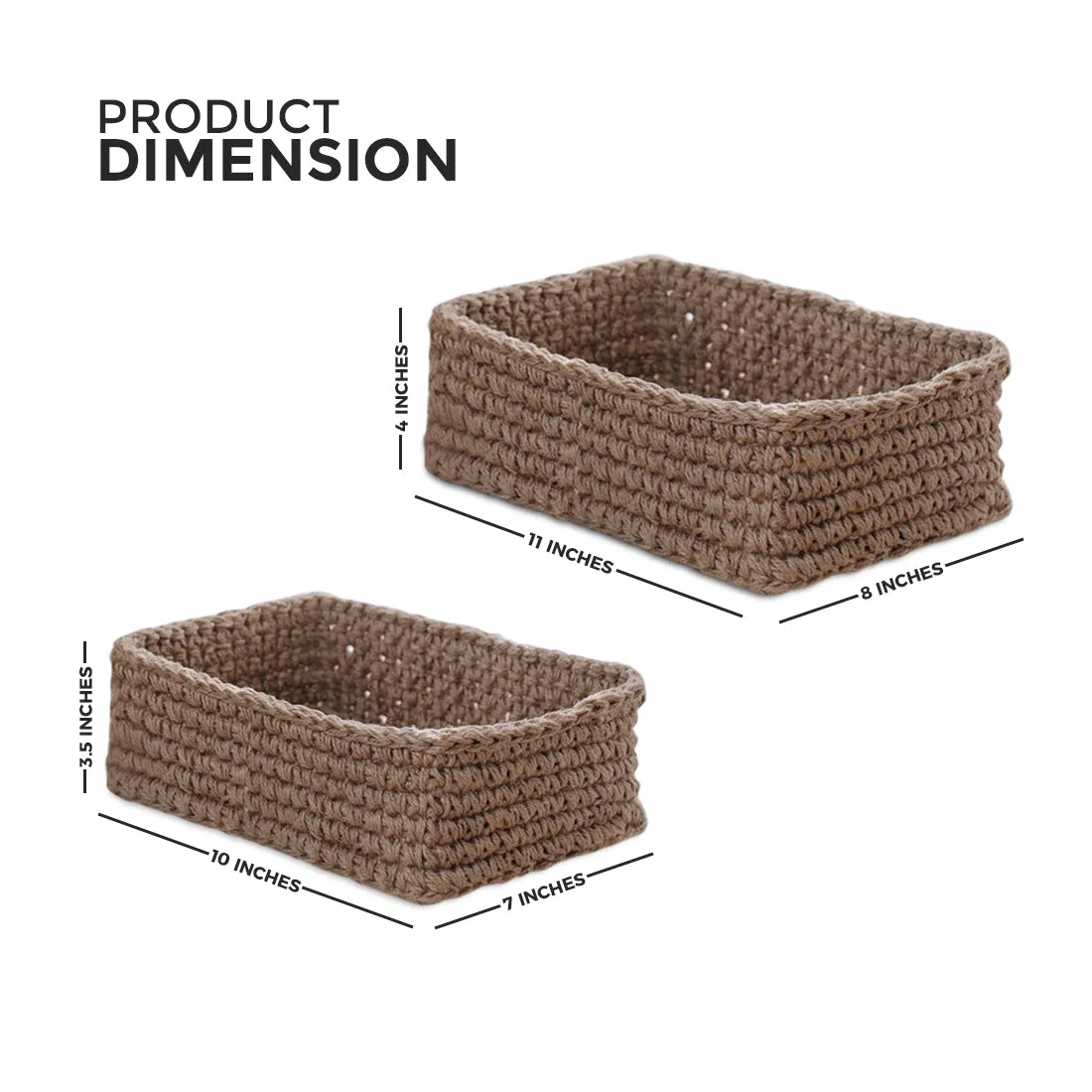 Eco-Friendly Storage Organizer Baskets - Set of 2
