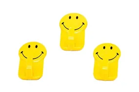 Electomania Self Adhesive Smiley Hooks Load Capacity 0.5kg Self Adhesive Plastic Hooks Load Capacity(3 Pieces)