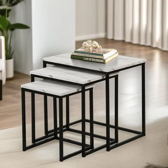 Elegant marble Side Table 3pcs Set
