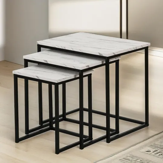 Elegant marble Side Table 3pcs Set