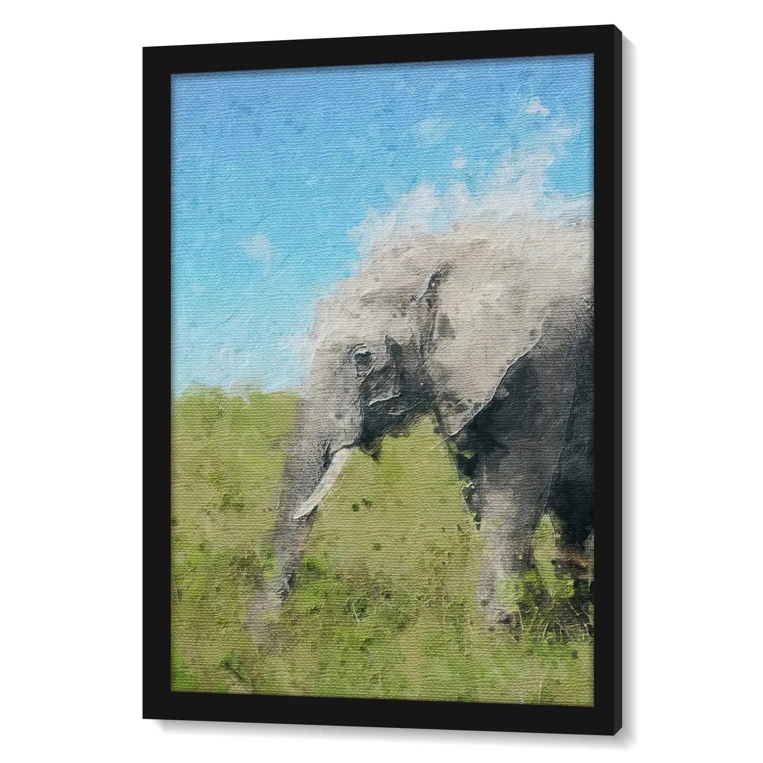 Elephant In Grass Abstract