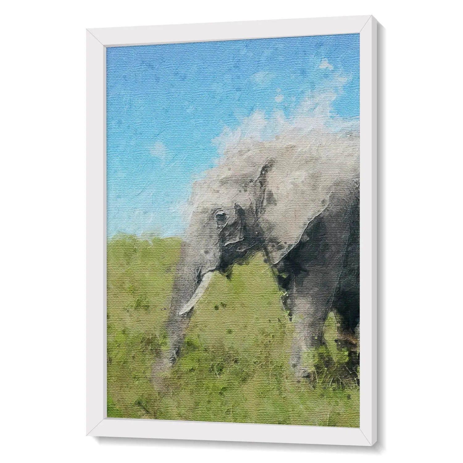 Elephant In Grass Abstract