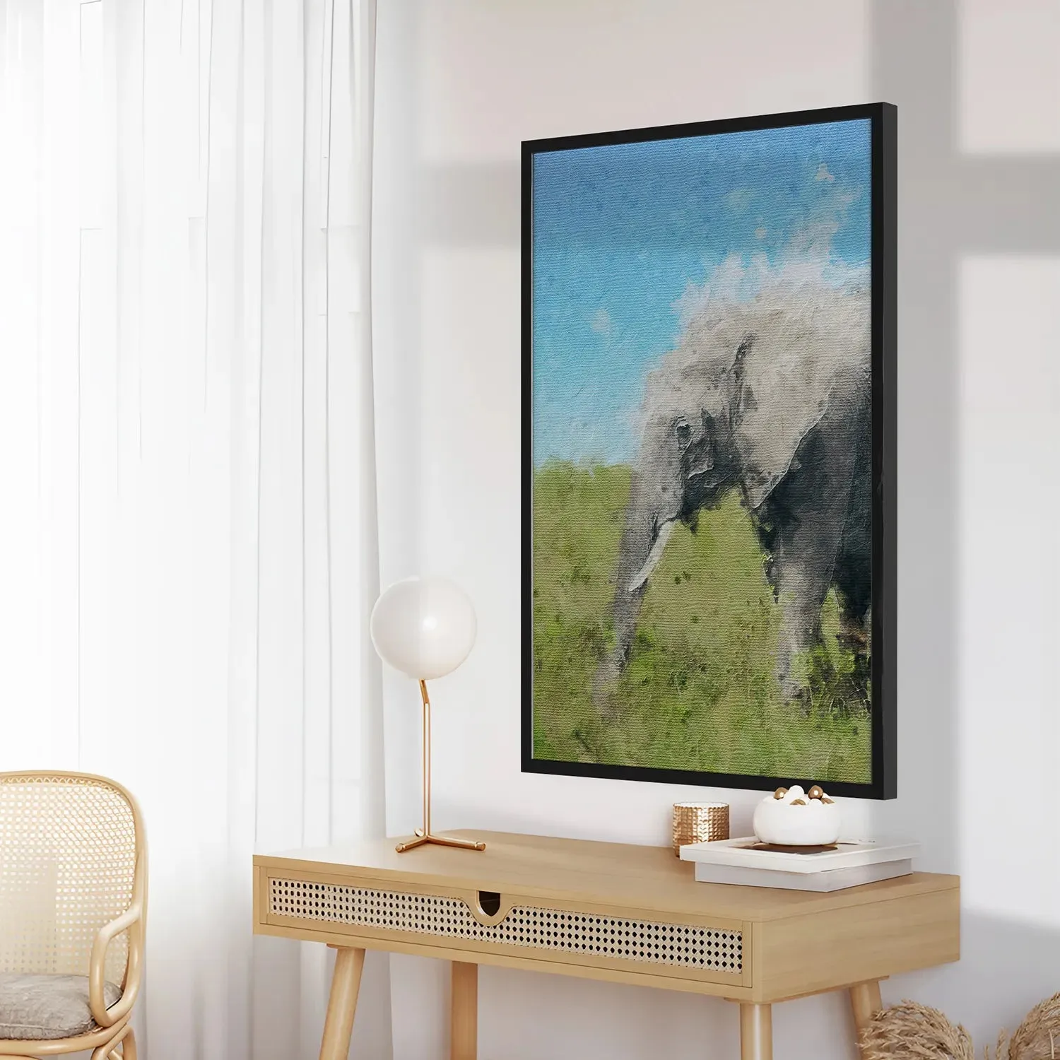 Elephant In Grass Abstract