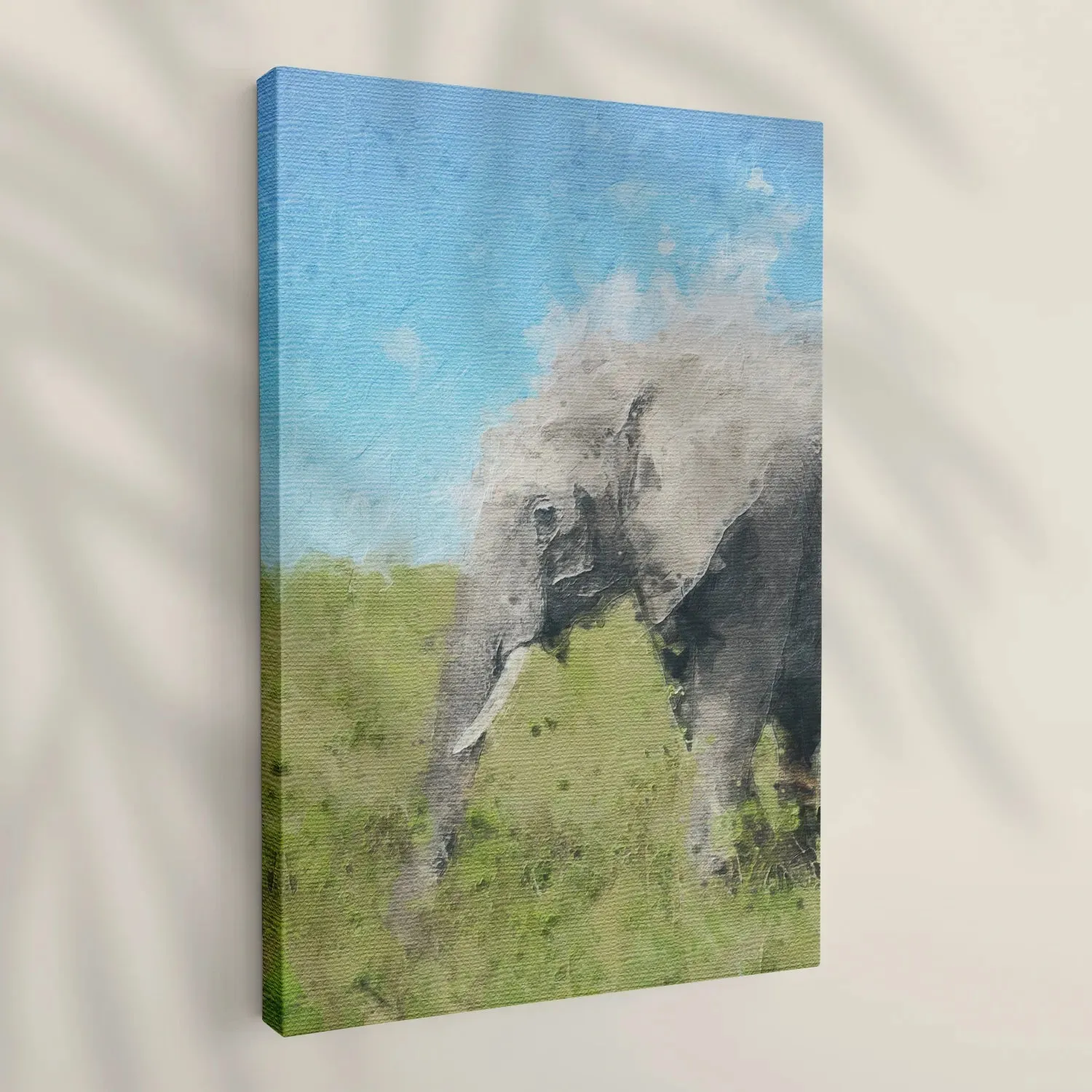 Elephant In Grass Abstract