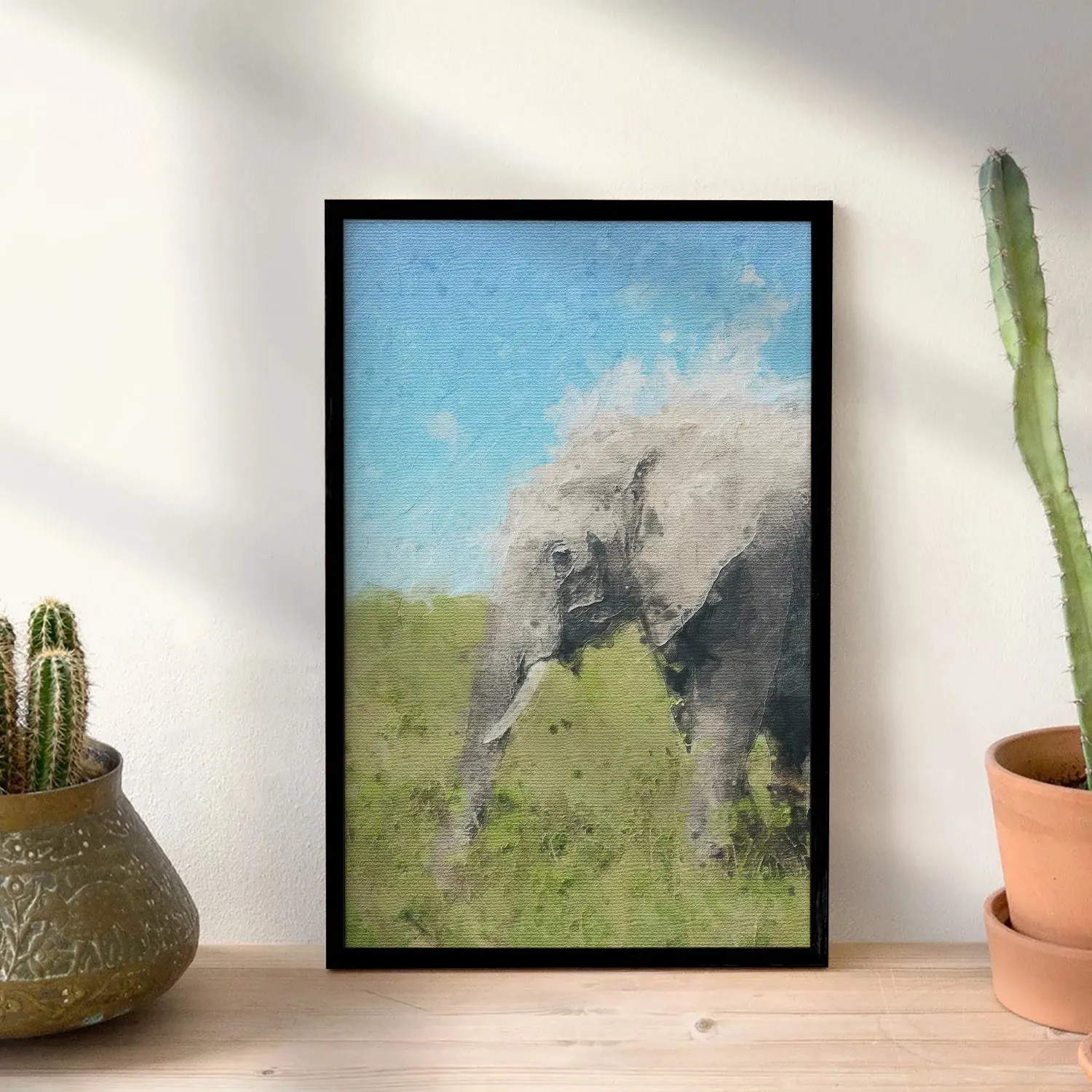 Elephant In Grass Abstract