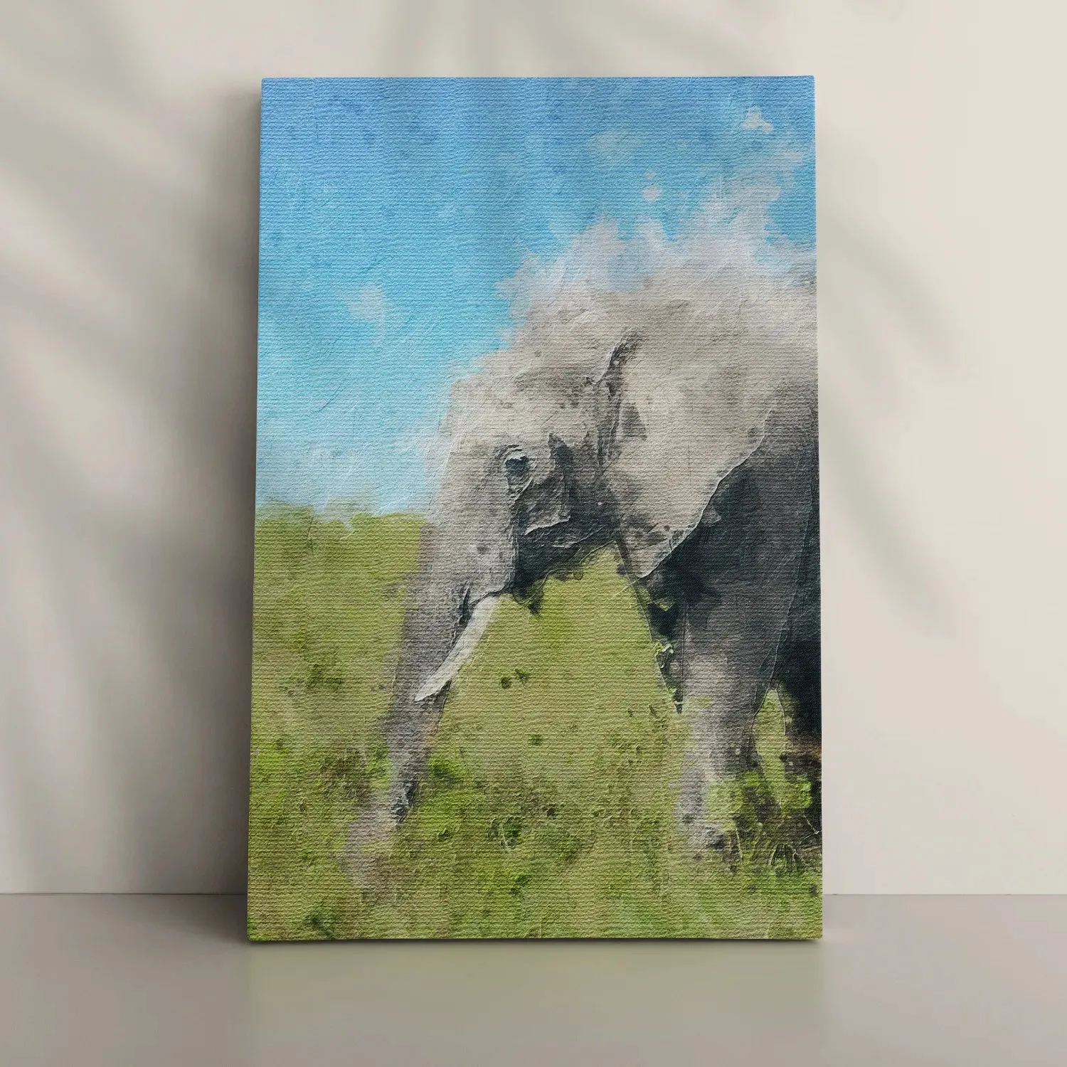 Elephant In Grass Abstract