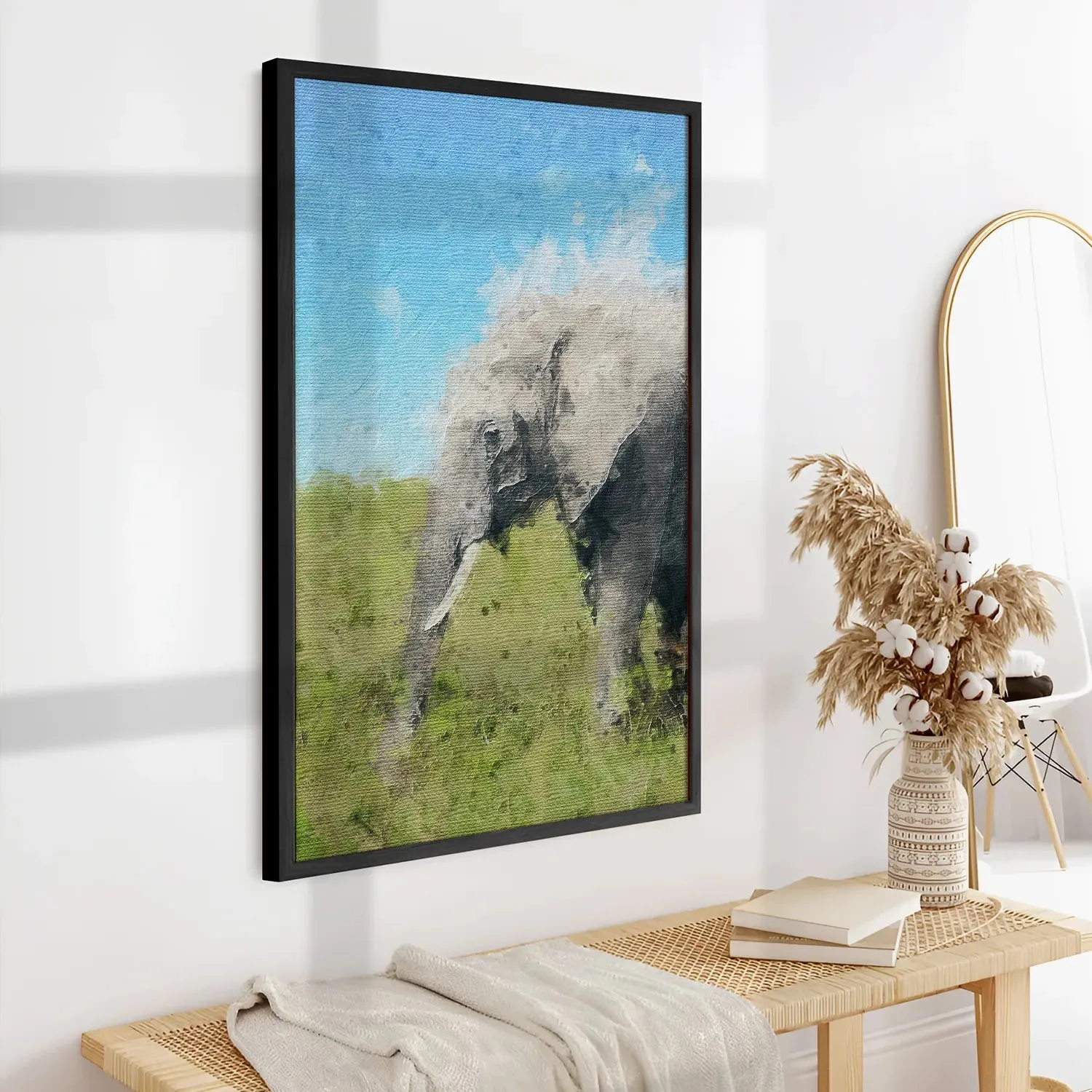 Elephant In Grass Abstract