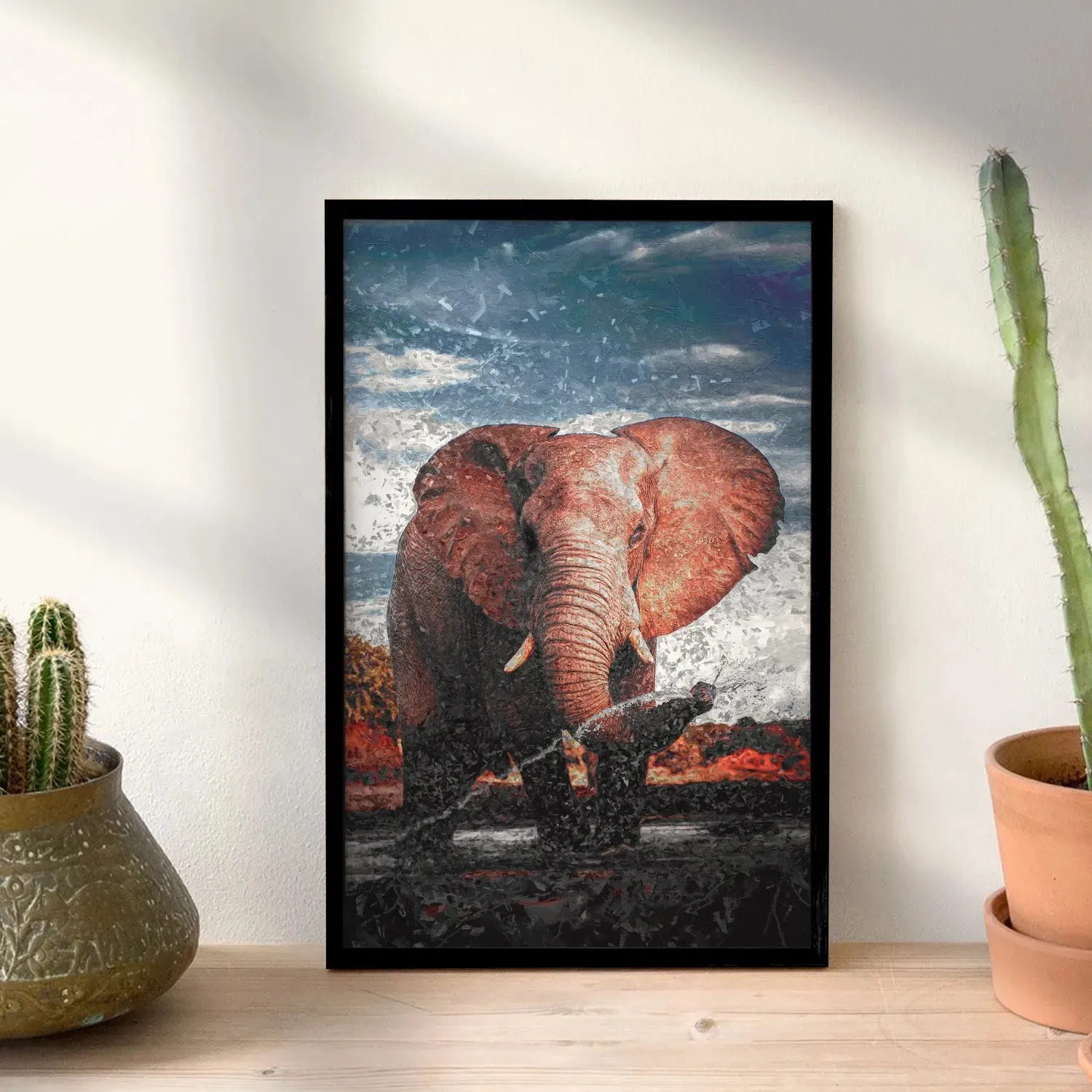 Elephant In Water Stream