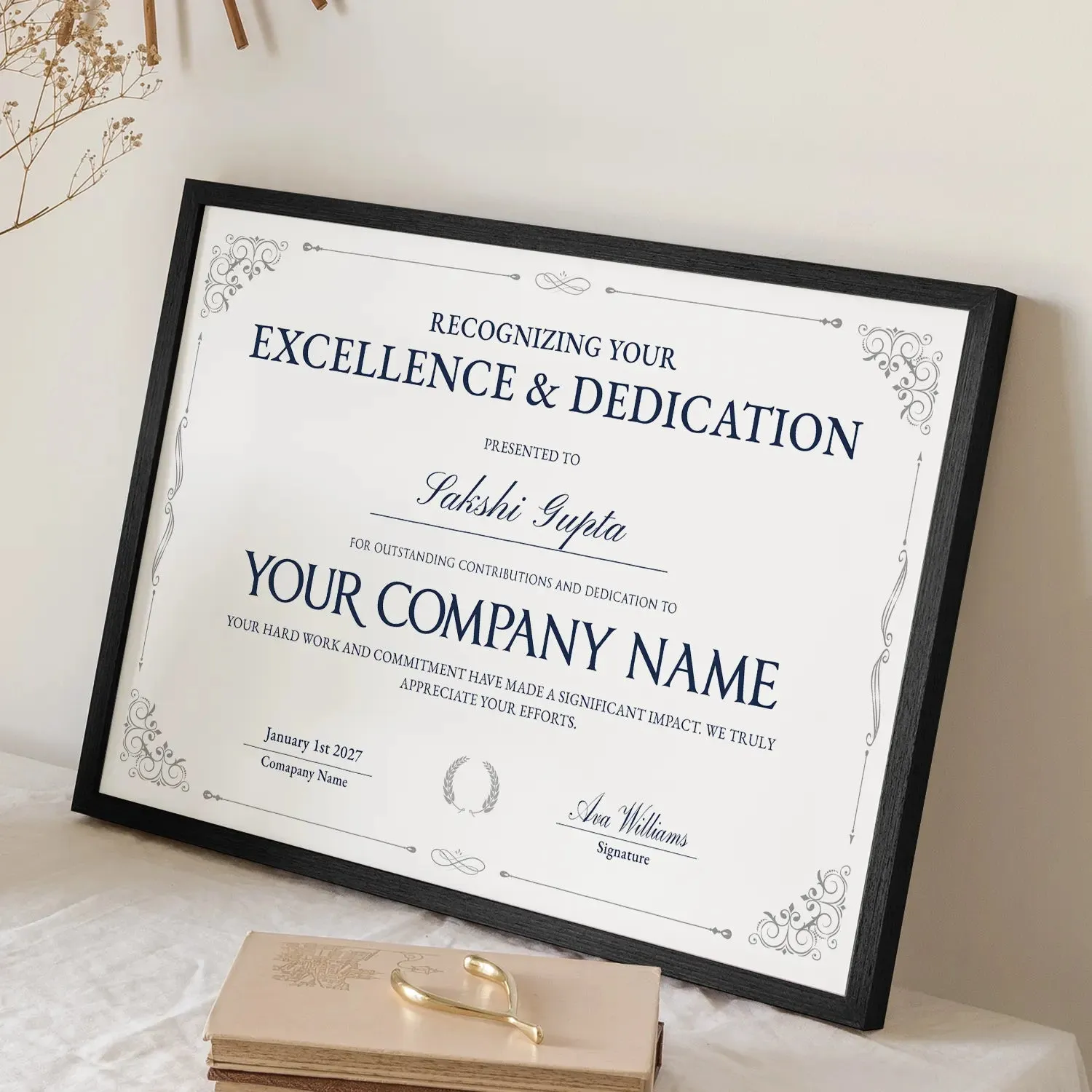 Elite Appreciation Certificate – Personalized Recognition with Style