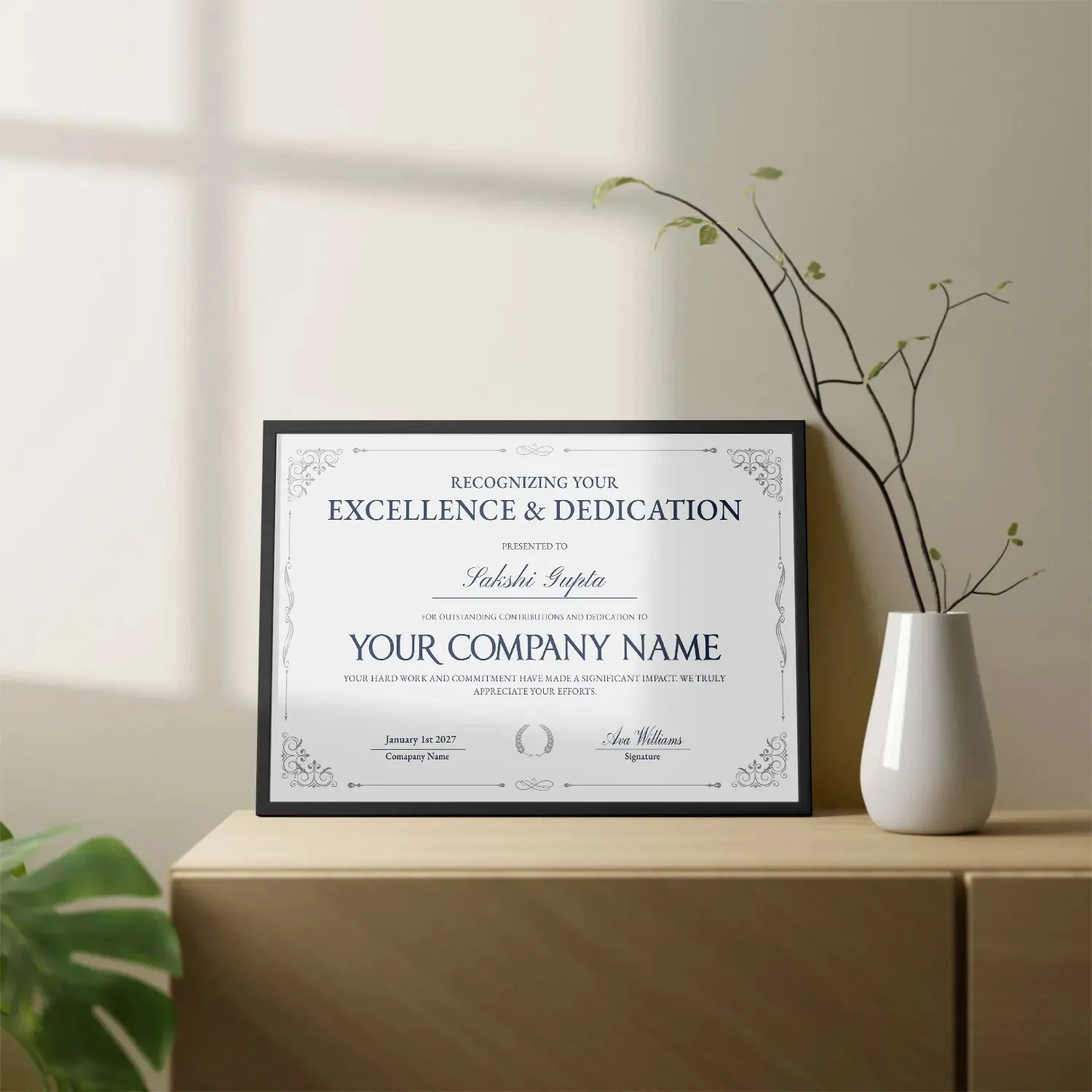 Elite Appreciation Certificate – Personalized Recognition with Style