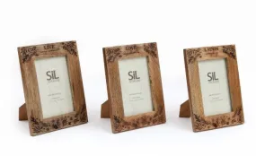Engraved Wooden Photo Frames - Set of 3