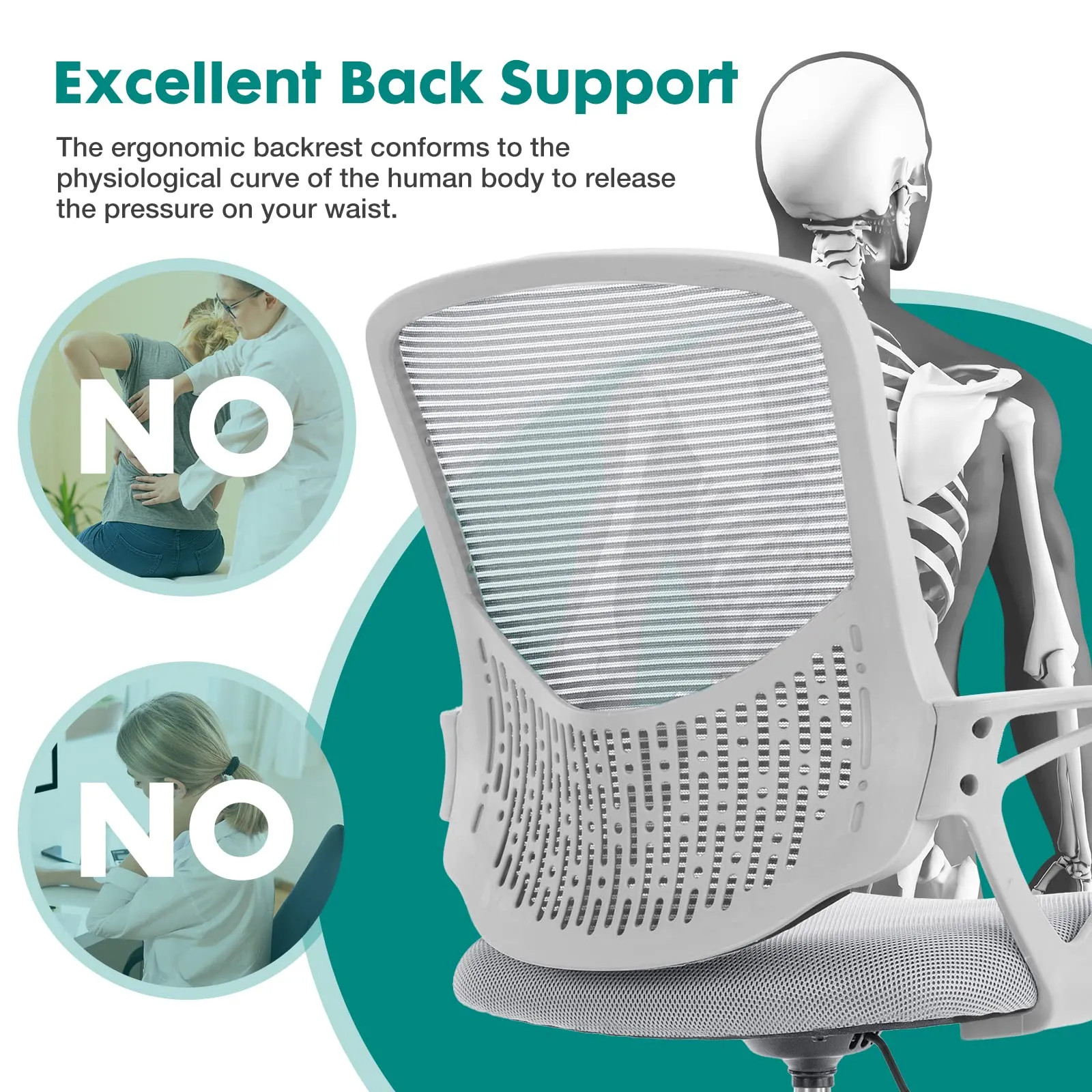 Ergonomic Mid Back Drafting Chair with Foot Ring