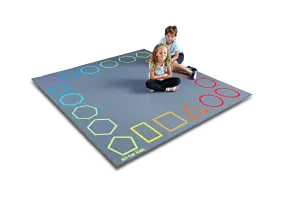 Essentials Rainbow Geometric Border Carpet