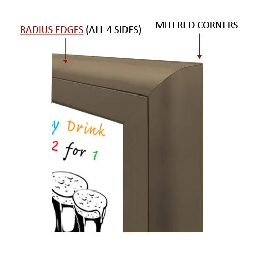 Extra Large Outdoor Dry Erase Marker Board Swing Cases with Radius Edge, Lights and Leg Posts  | Gloss White Board Magnetic Porcelain Steel