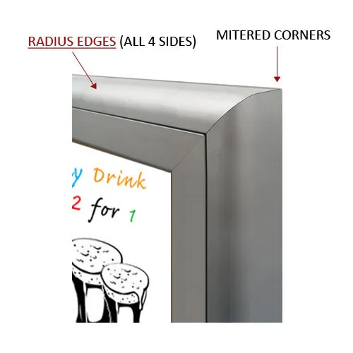 Extra Large Outdoor Dry Erase Marker Board Swing Cases with Radius Edge, Lights and Leg Posts  | Gloss White Board Magnetic Porcelain Steel