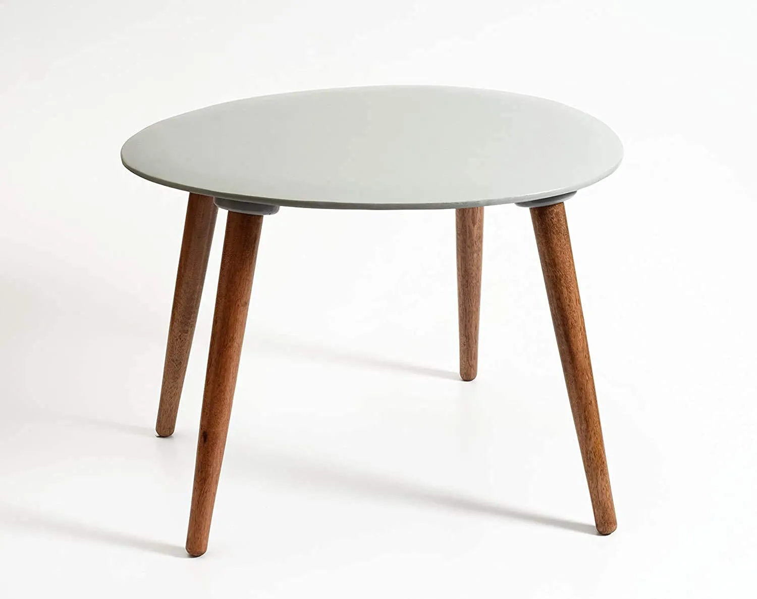 FABULO Wooden Foldable Oval Shaped Side Table/End Table/Coffee Table/Beside Table(Grey)