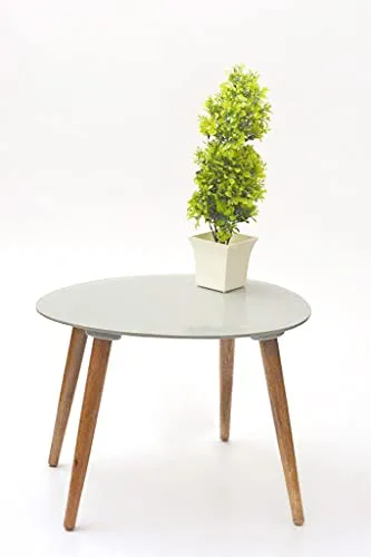 FABULO Wooden Foldable Oval Shaped Side Table/End Table/Coffee Table/Beside Table(Grey)