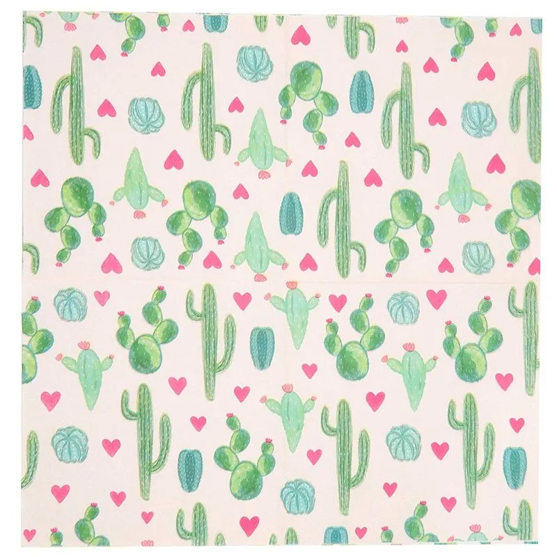 Fiesta Party Decorations, Cactus Napkins (Pink, 100-Pack)