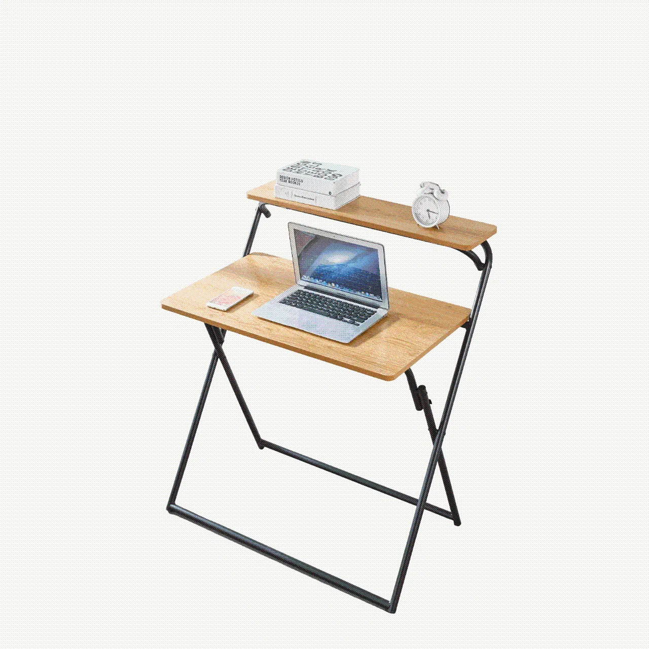 Foldable Teak Wood Computer Desk - H06