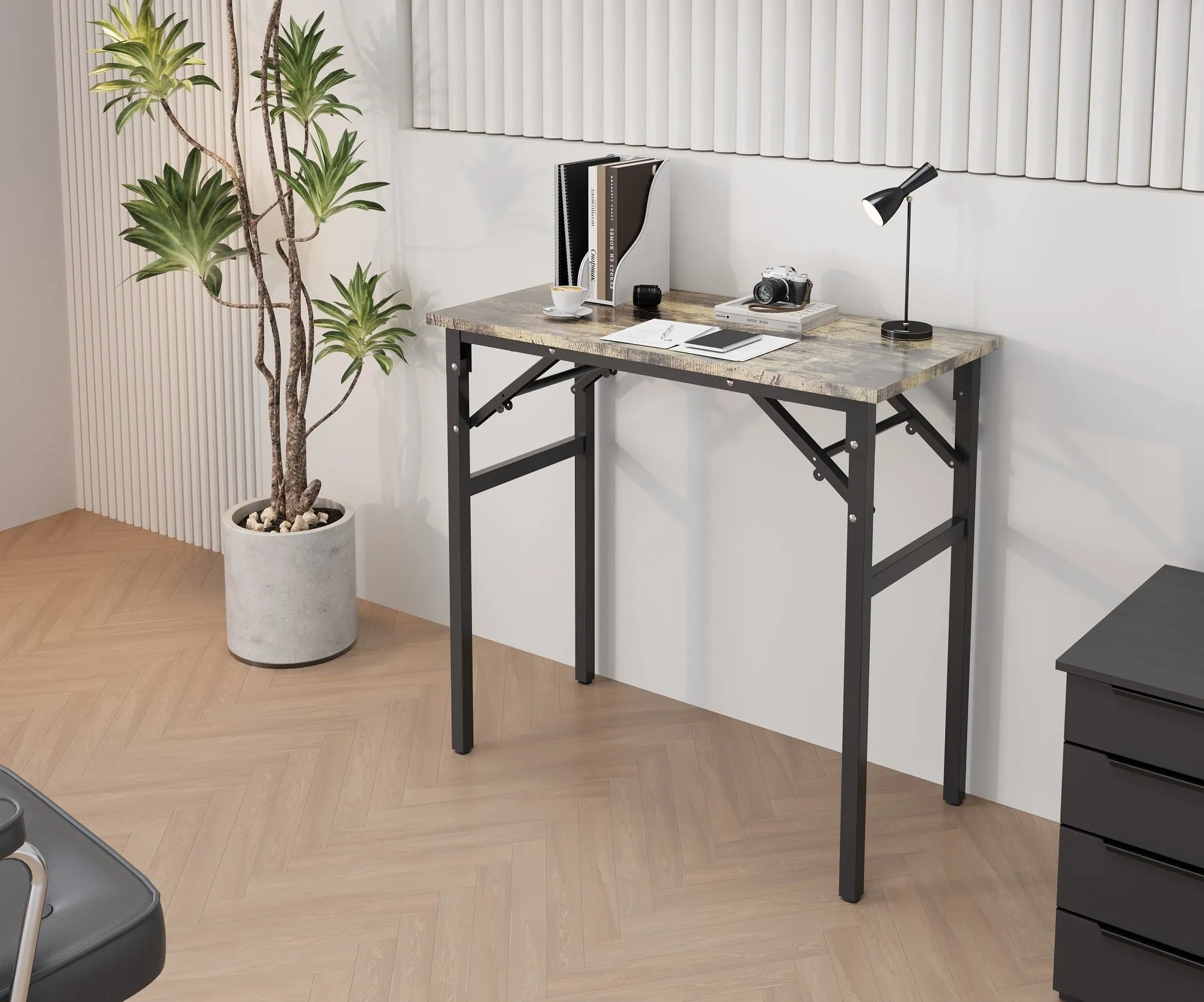 Folding table desk black  47✖24 inches  computer Workstation