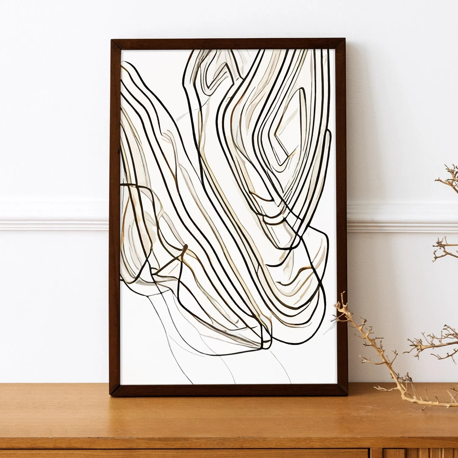 Free Hand Lines Earthy Tones