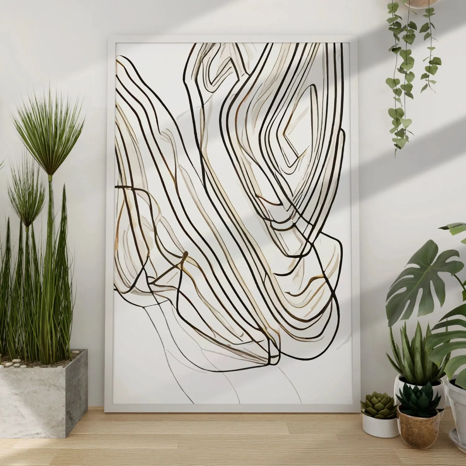 Free Hand Lines Earthy Tones
