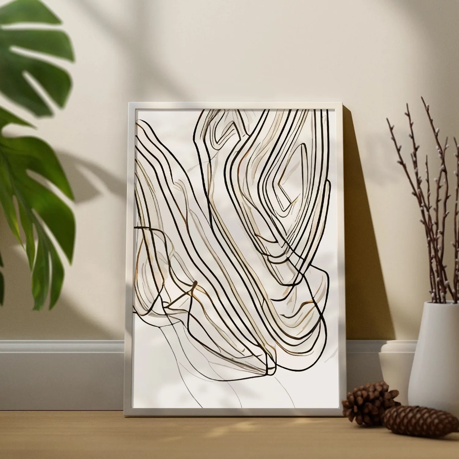 Free Hand Lines Earthy Tones
