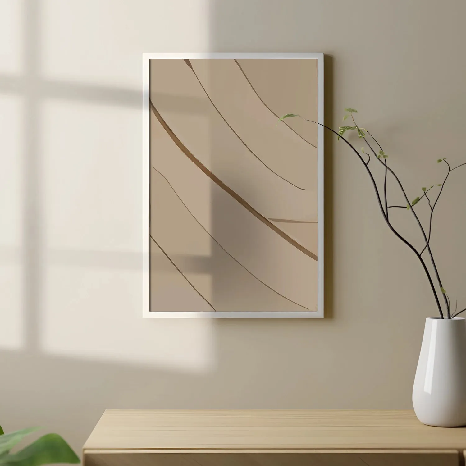 Freehand Paint Brush Lines In Earthy Tones - I