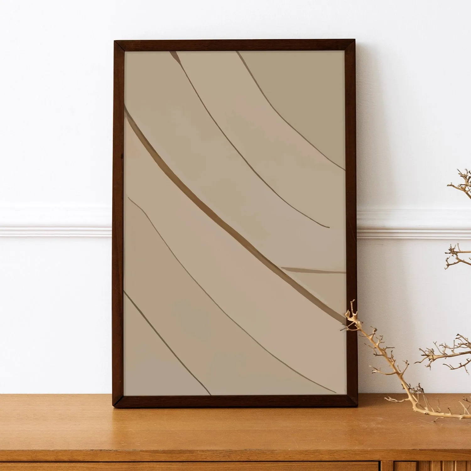 Freehand Paint Brush Lines In Earthy Tones - I