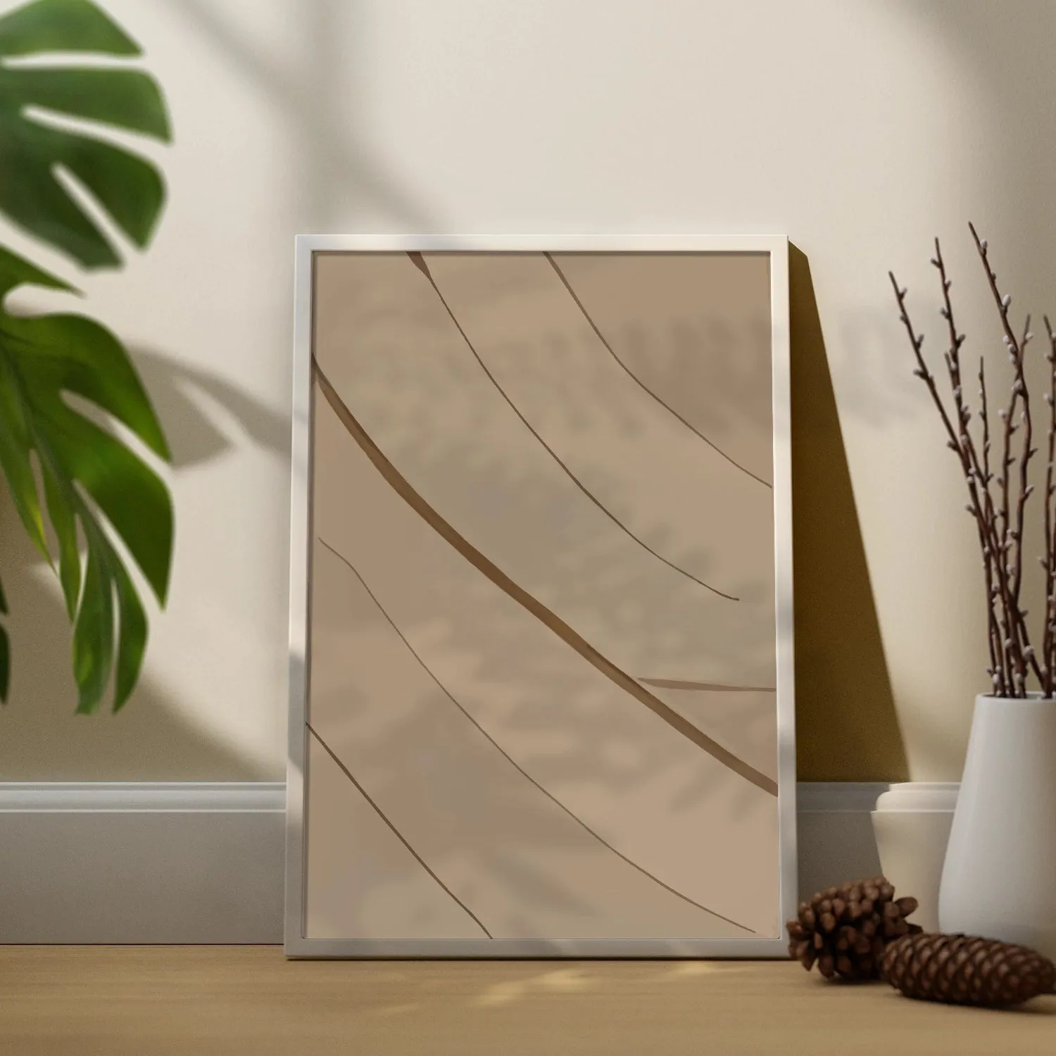 Freehand Paint Brush Lines In Earthy Tones - I
