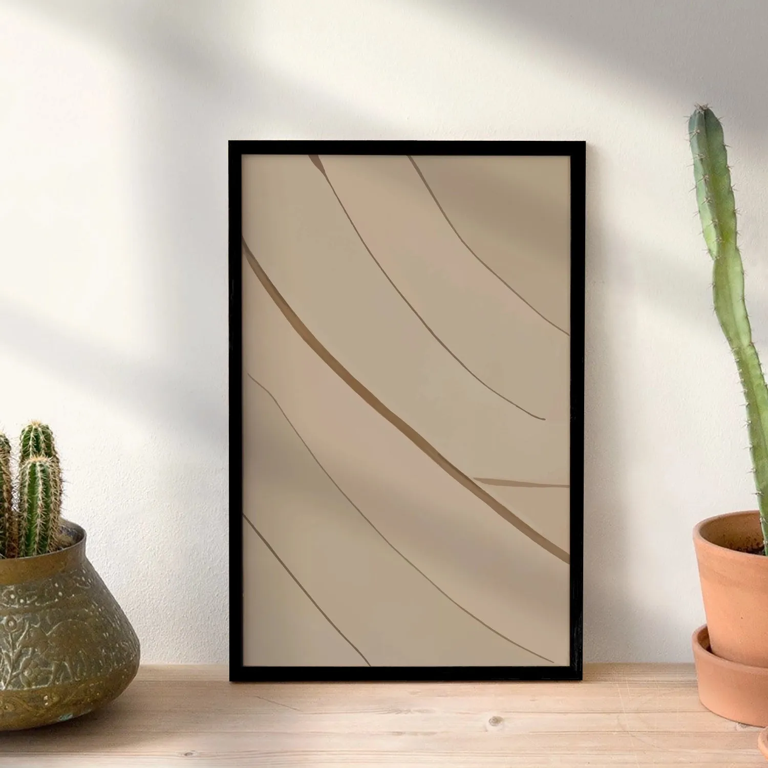 Freehand Paint Brush Lines In Earthy Tones - I