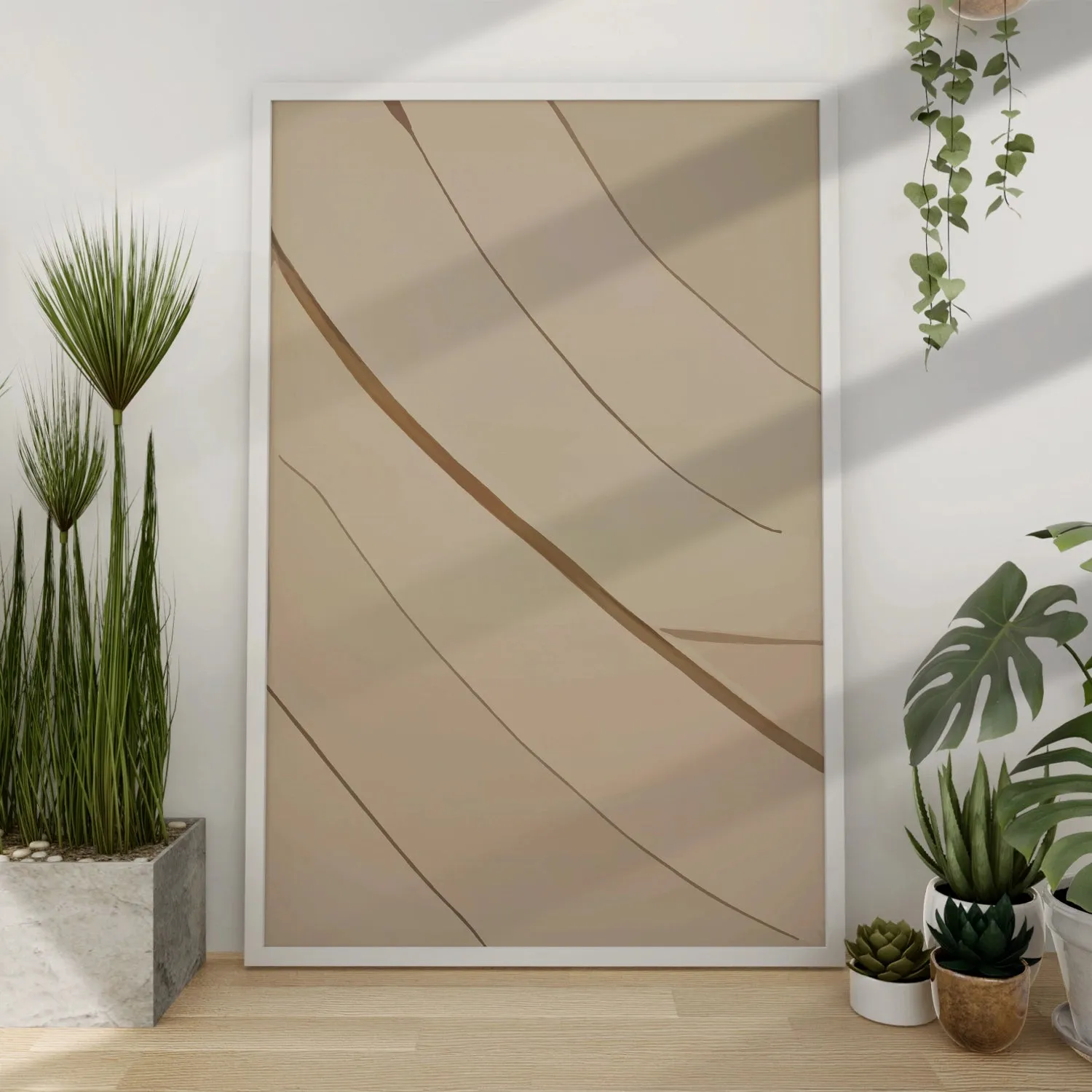Freehand Paint Brush Lines In Earthy Tones - I