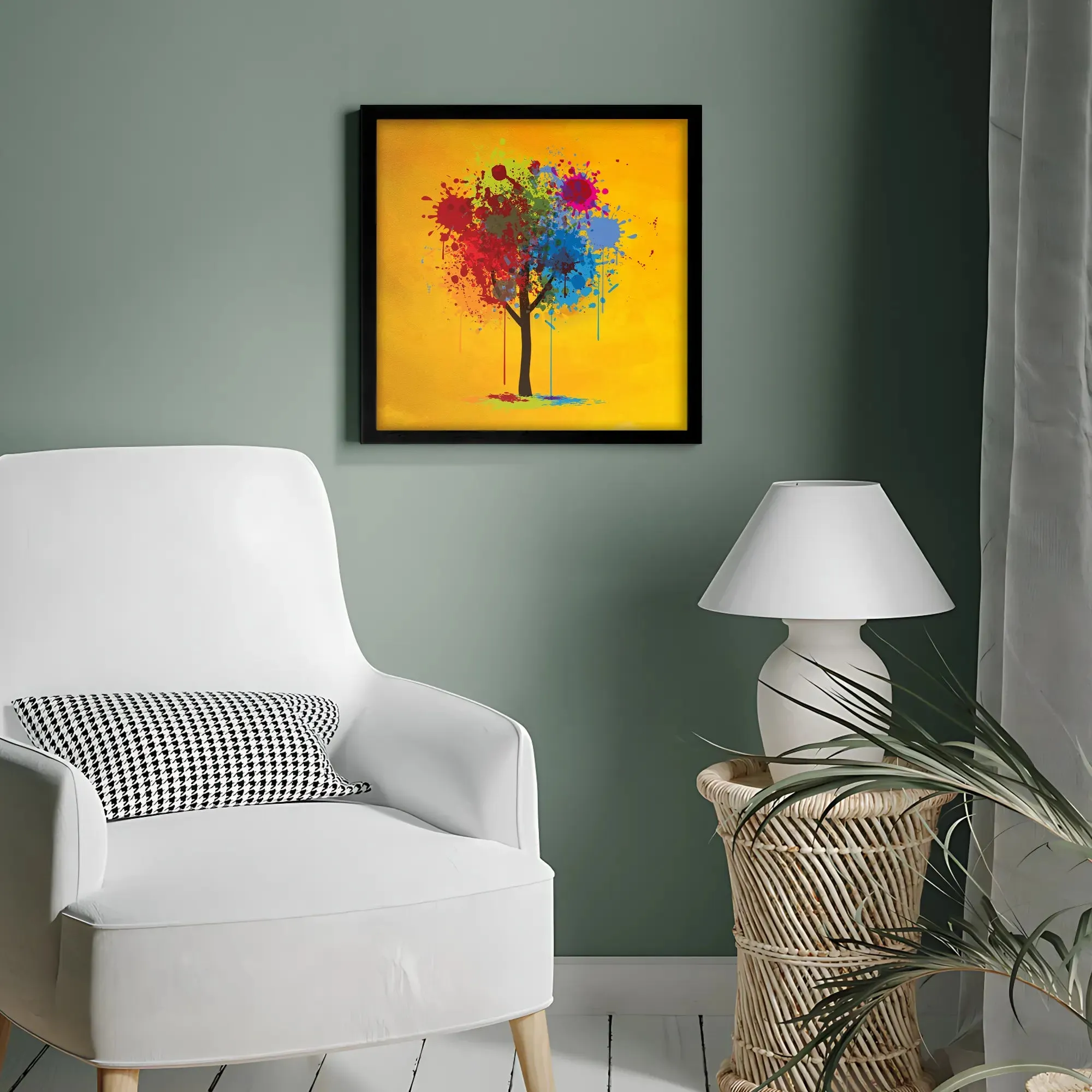 Full Of Colored Modern Art Tree