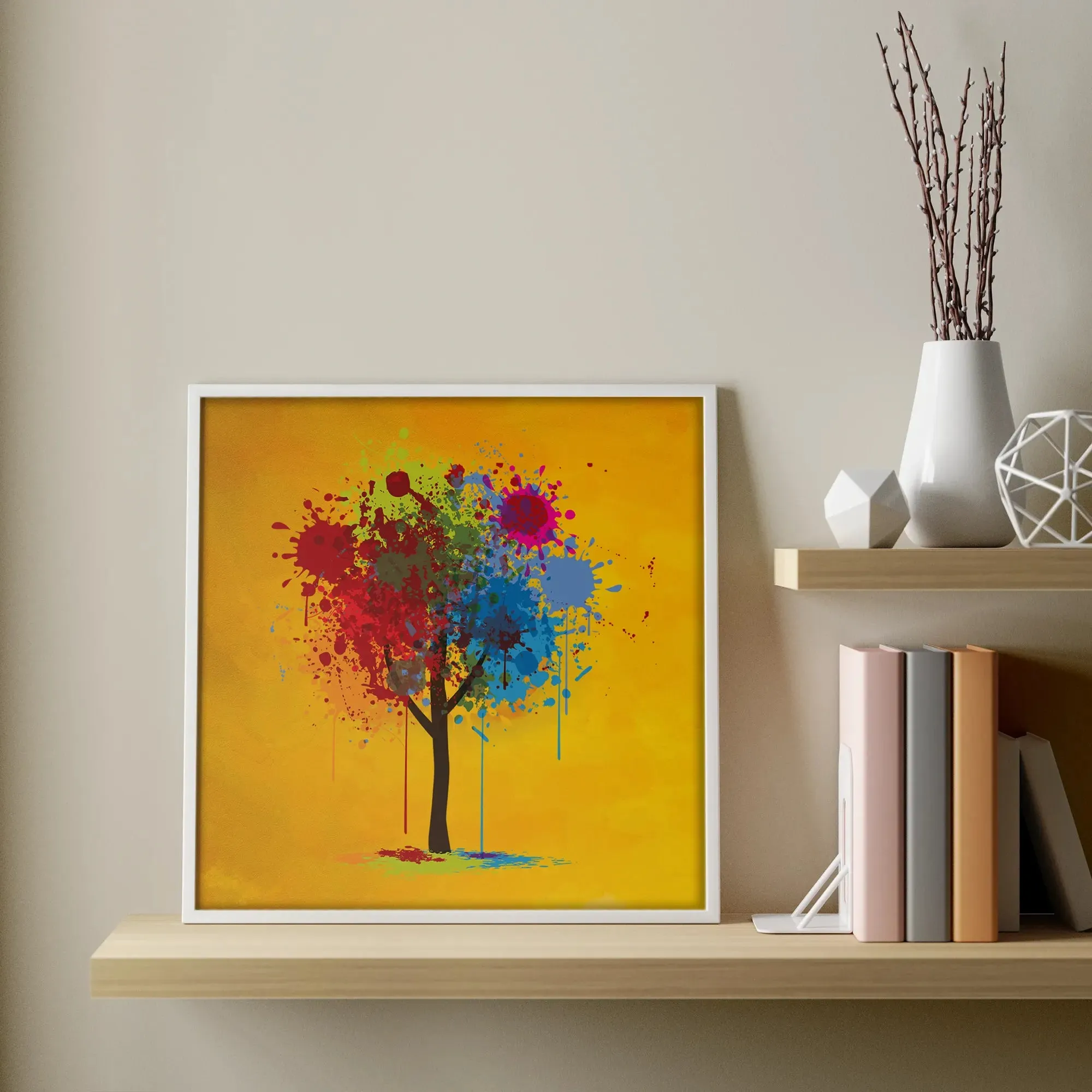 Full Of Colored Modern Art Tree