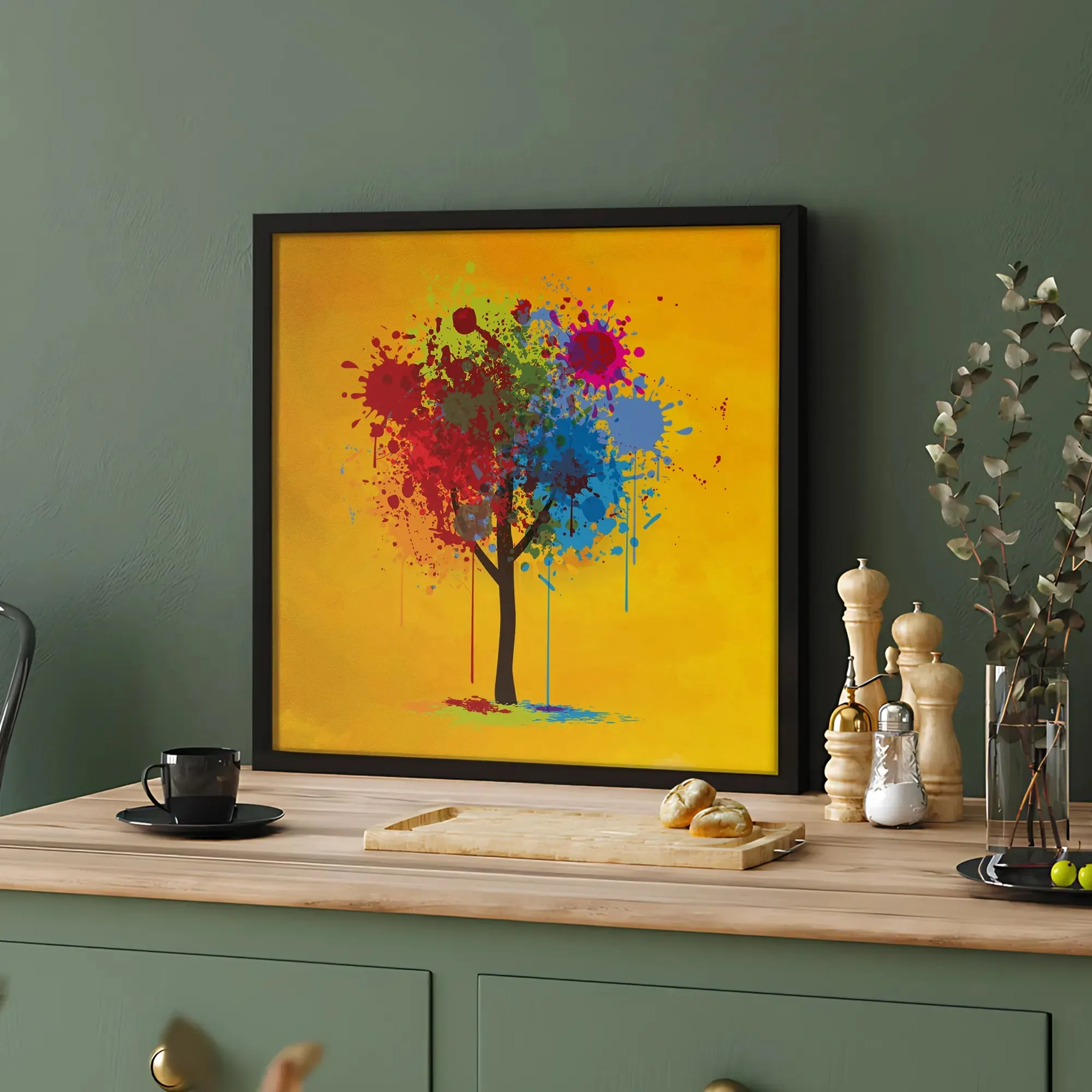 Full Of Colored Modern Art Tree