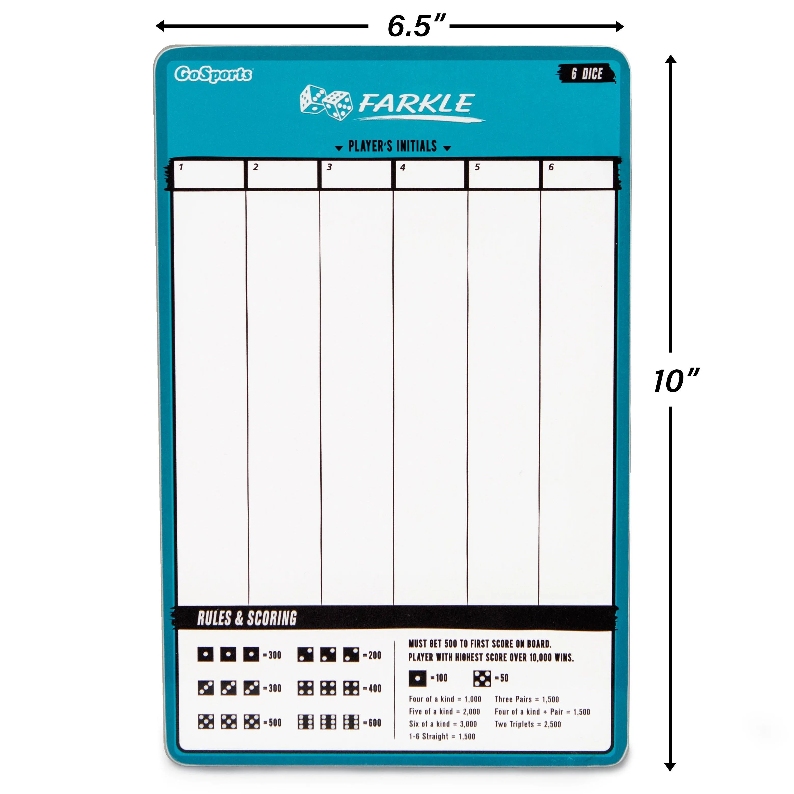 GoSports Dry-Erase Rollzee and Farkle Scoreboard