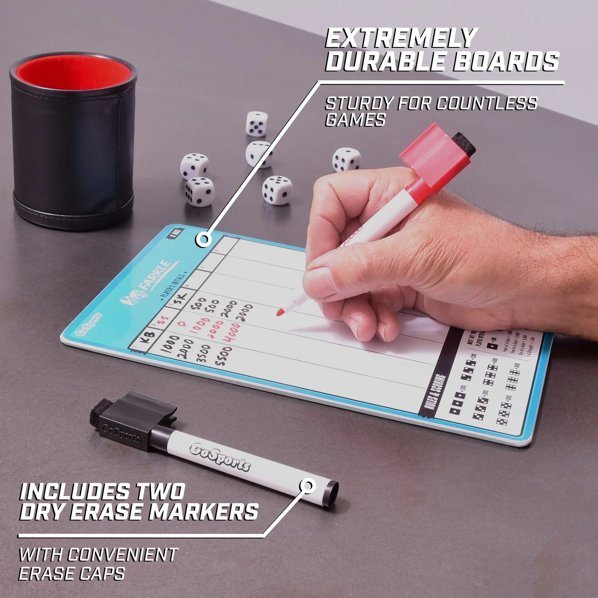 GoSports Dry-Erase Rollzee and Farkle Scoreboard