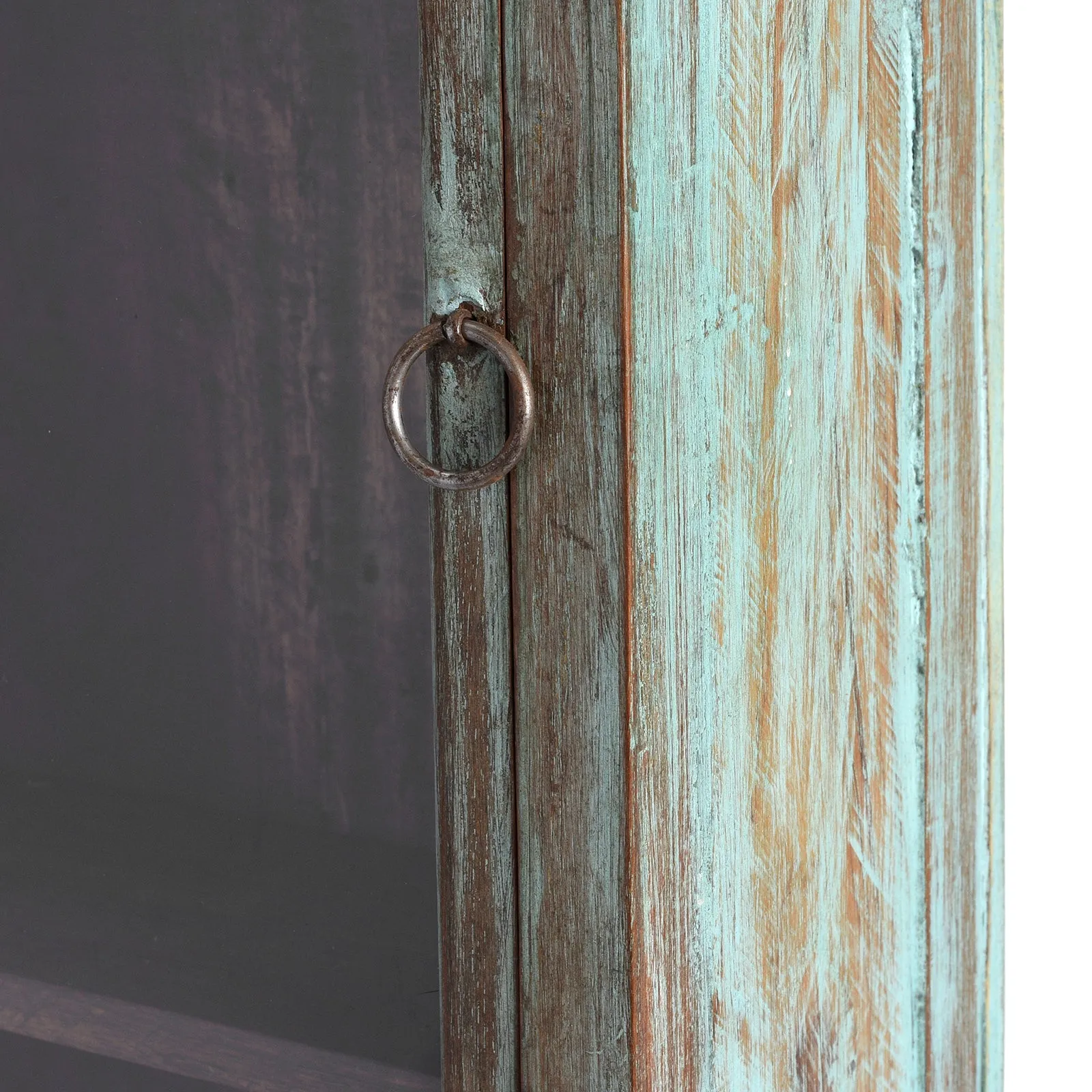 Green Painted Glazed Wall Cabinet - Ca 1920