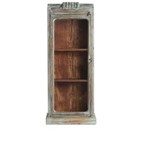 Green Painted Glazed Wall Cabinet - Ca 1920